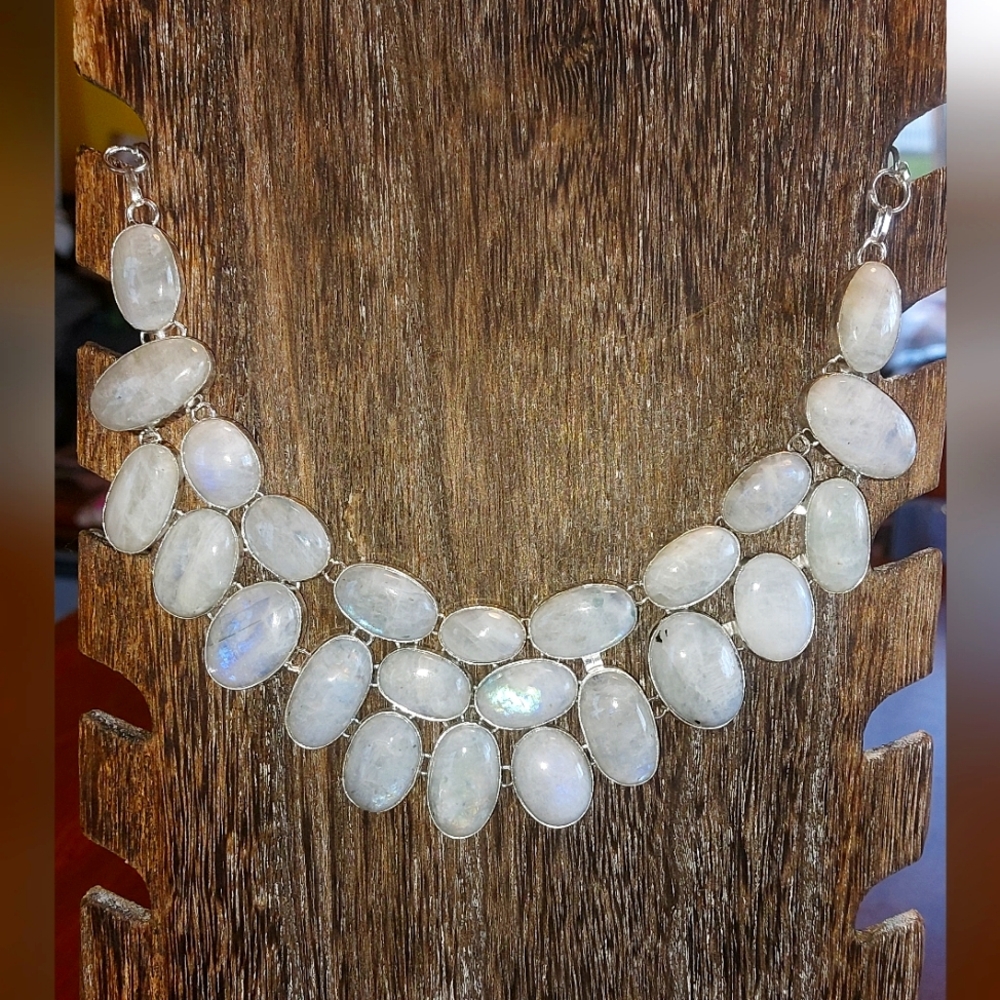Goddess Moonstone Statement Necklace